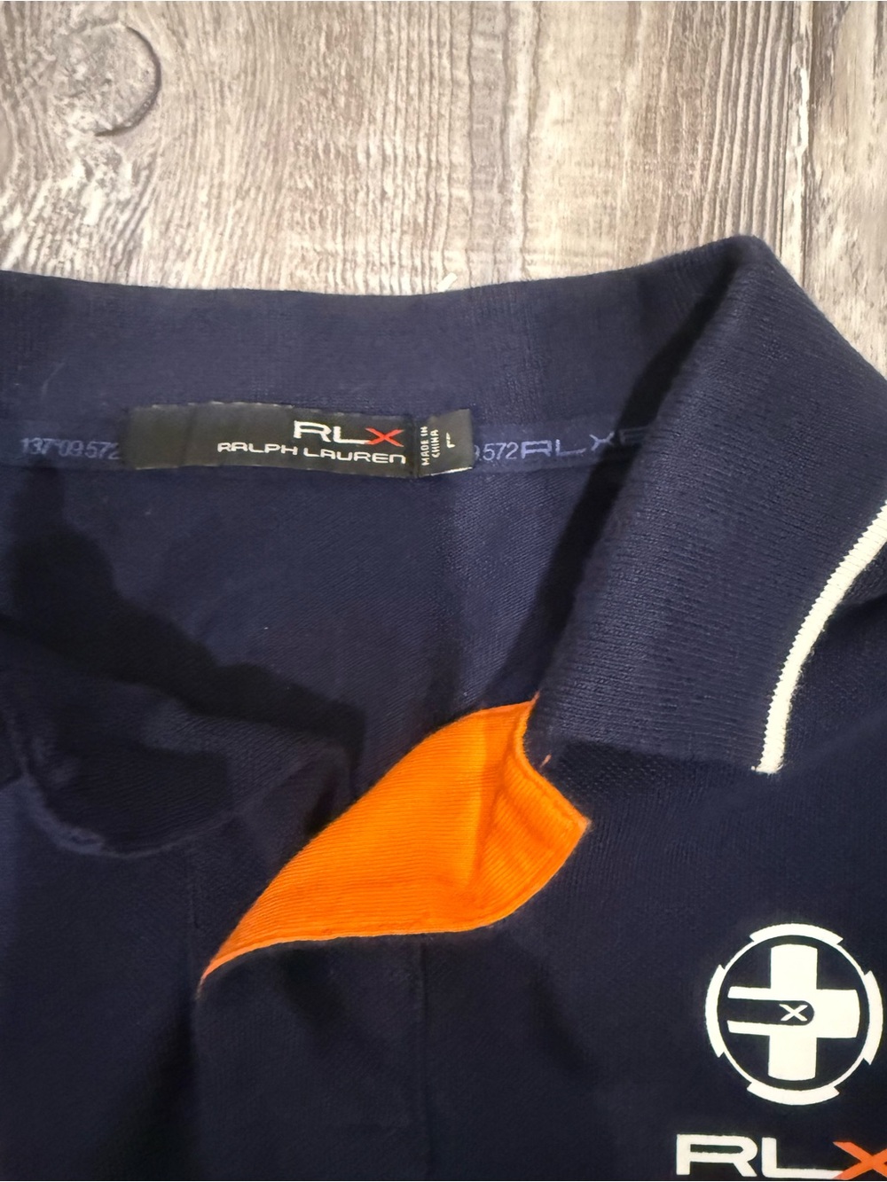 Ralph Lauren Navy Polo with Orange Accent and Sailing Patches - Picture 5 of 6